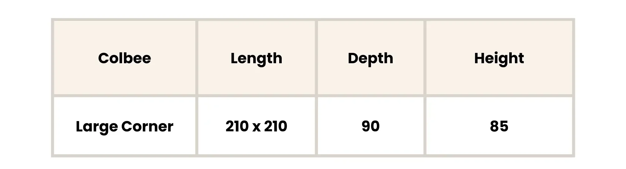 Colbee Sofa Teal Large Corner Dimension