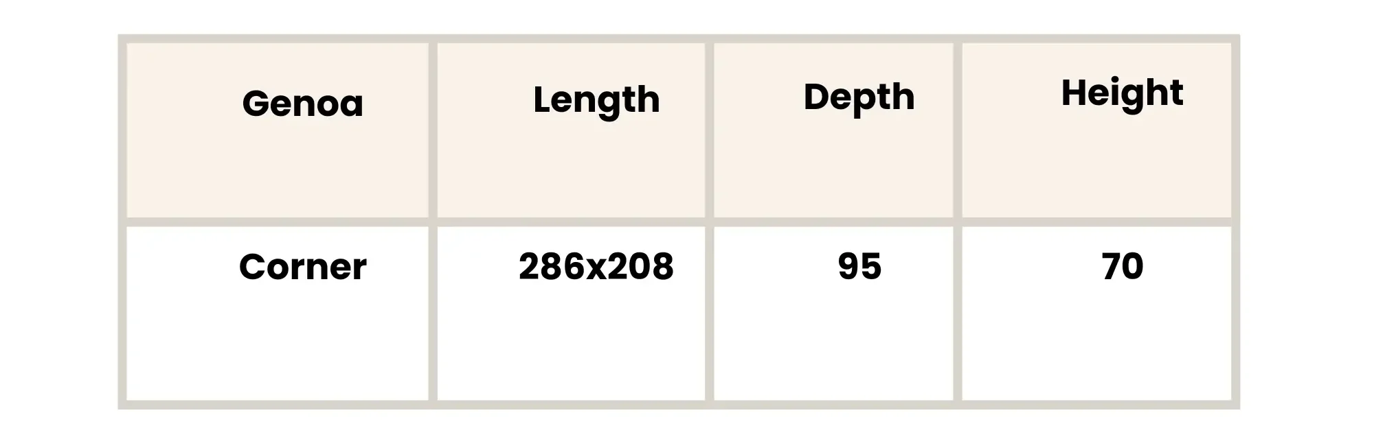 Genoa Sofa Dimensions
