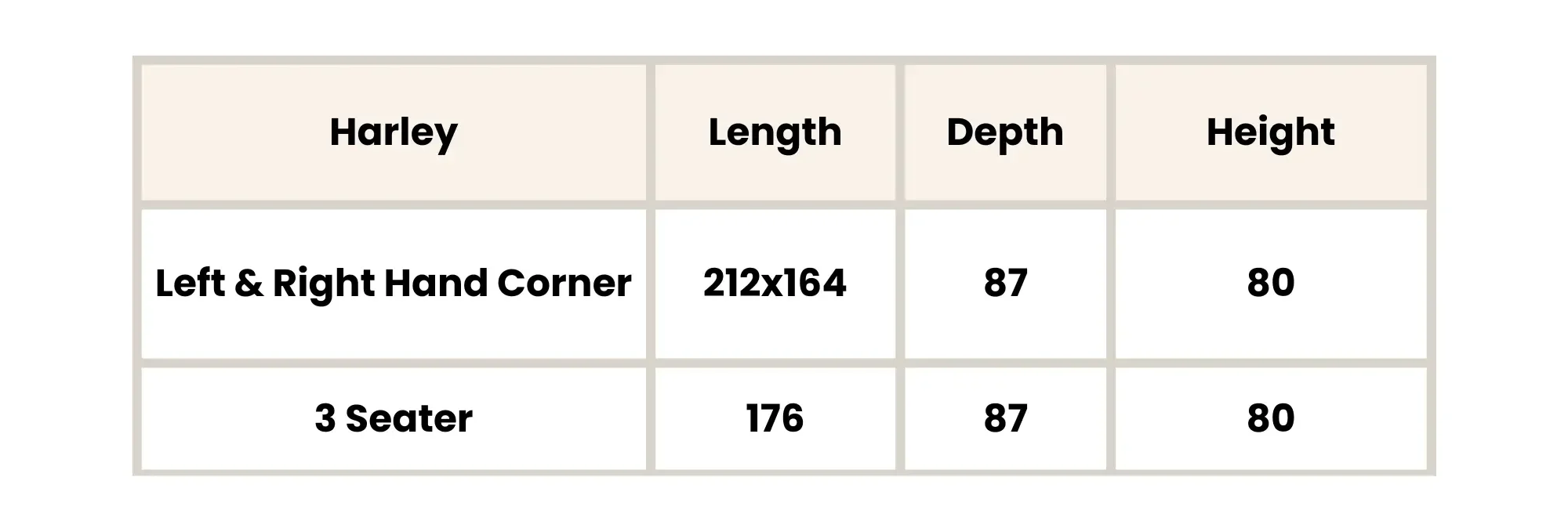 Harley Jumbo Sofa Dimensions