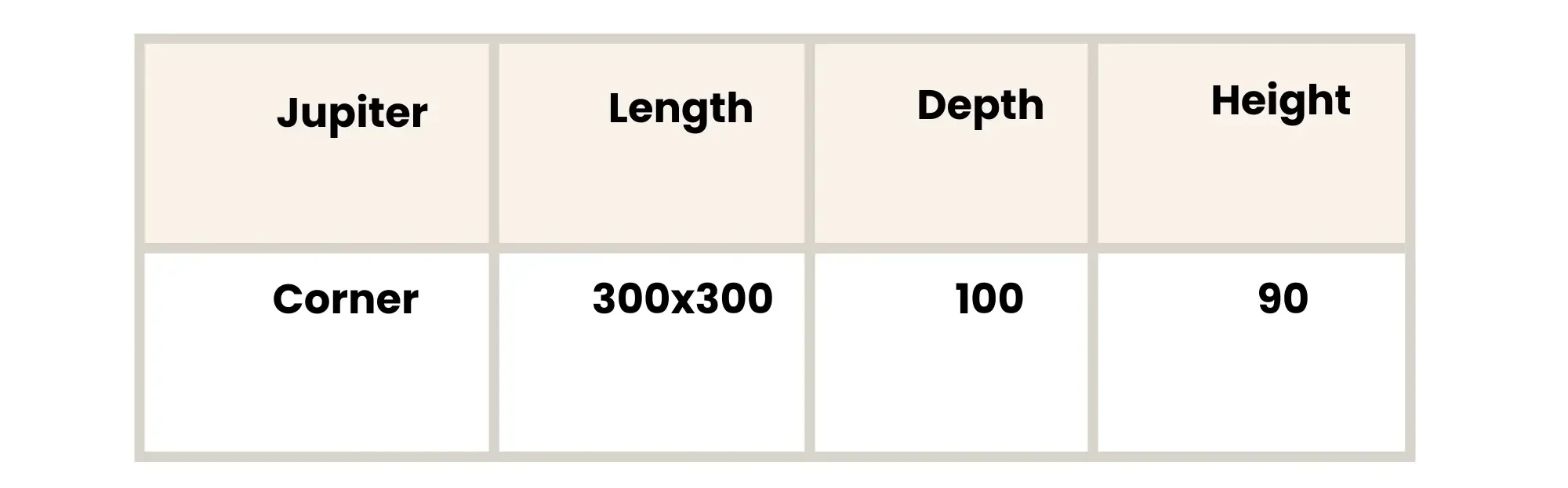 Jupiter Corner Sofa Dimensions