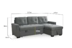 Alder Universal Corner Sofa Bed UK – Stylish Grey Fabric Corner Sofa Bed with Storage - Image 9