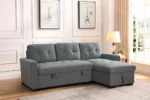 Alder Universal Corner Sofa Bed UK – Stylish Grey Fabric Corner Sofa Bed with Storage - Image 2