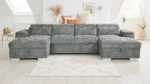 Alaya Grey U-Shape Sofabed