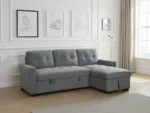 Alder Universal Corner Sofa Bed UK – Stylish Grey Fabric Corner Sofa Bed with Storage