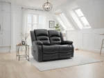 Alva Recliner 2 Seater black sofa