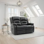 Alva Recliner 2 Seater black sofa