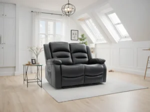 Alva Recliner 2 Seater black sofa