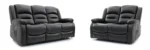 3+2 Alva Recliner Black Sofa Set