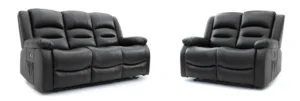 3+2 Alva Recliner Black Sofa Set