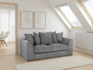 Harley Jumbo Sofa Grey 3 Seater