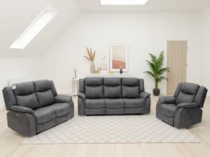 Leon Electric Recliner Sofa Set Grey