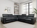 Somerville Electric Recliner Corner Black Sofa UK