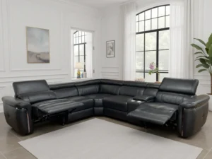Somerville Electric Recliner Corner Black Sofa UK