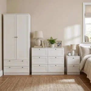 artus 3 piece bedroom furniture set matt white