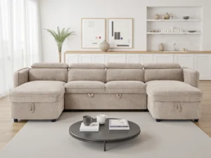 Capri U Shape Sofa Bed UK | Beige