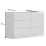 Carlton Drawer Chest Set UK | 6 Drawers Dimensions