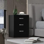 Tunis 3 Drawer Bedside Chest UK | Matt Black