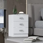 Tunis 3 Drawer Bedside Chest UK | Matt White
