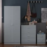 FWStyle Tunis 3 Piece Bedroom Furniture Set | Matt Grey