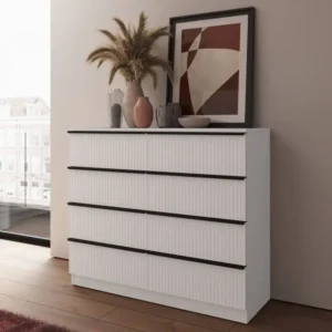 Lania 8 Drawer Chest Of Drawers UK | Matt White