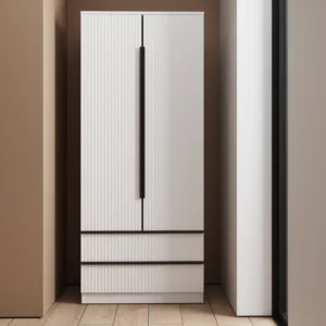 Lania 2 Door 2 Drawer Wardrobe in UK | Matt White