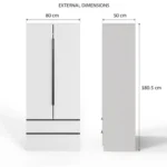 Lania 2 Door 2 Drawer Wardrobe in UK | Matt White Dimension