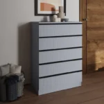 Lania 5 Drawer Chest of Drawers UK | Matt Grey